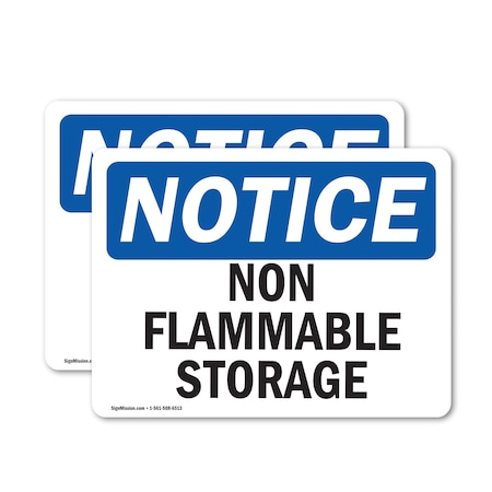 Signmission Non Flammable Storage OSHA Notice Sign, Vinyl Decal, 18in W x 12in L, 2PK OS-2PACK-NS-D-1218-L-15051